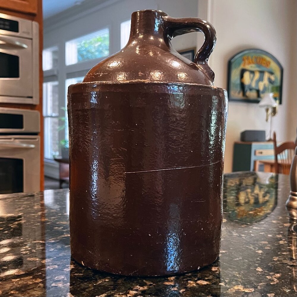 Antique Stoneware Pottery Large 11” Jug Primitive Farmhouse